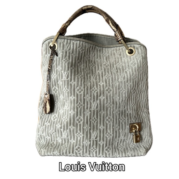 Louis Vuitton Handbags - Louis Vuitton Limited Edition Jade Monogram Embossed Suede Whisper GM Bag